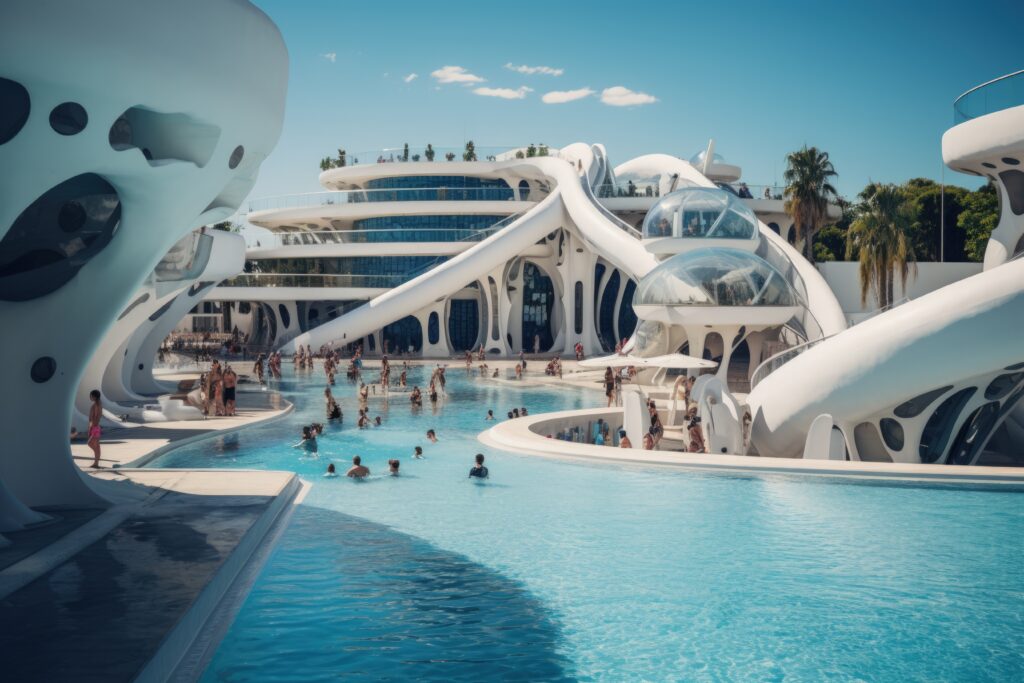 futuristic representation water park